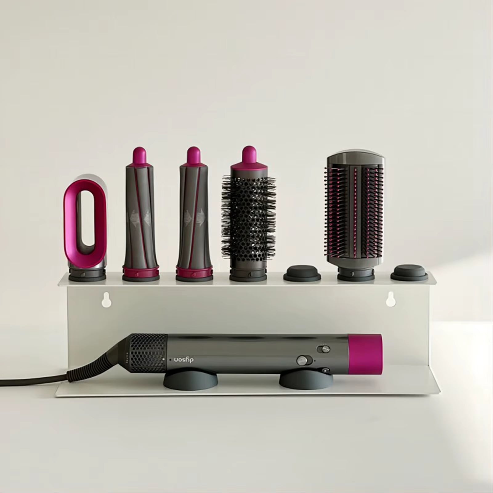 Bathroom Hair Dryer Holder Multi-Functional Curling Wands Hair Dryer Rack Suitable for Family Friends Neighbors Gift