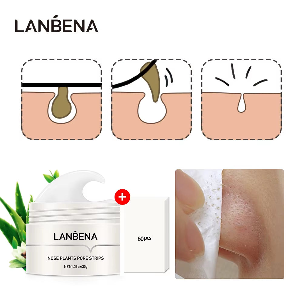 LANBENA Acne & Blackhead + Paper Nose Mask (60 pcs)