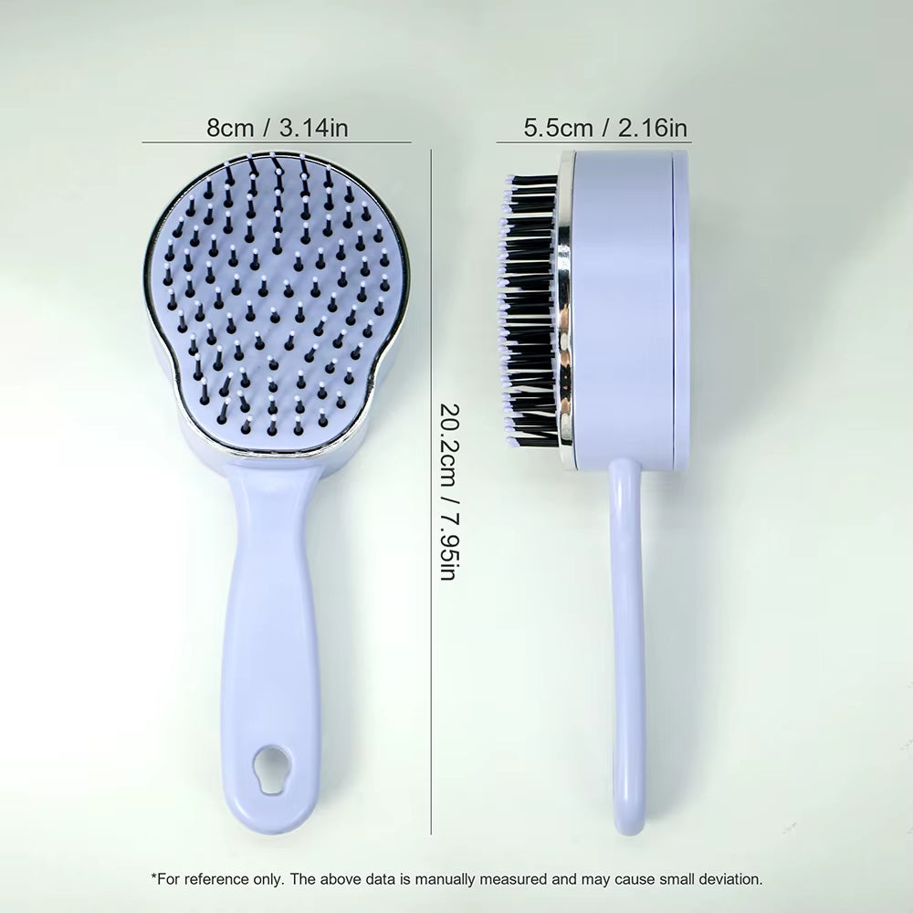 Self Cleaning Hair Brush Head Massage Retractable Bristle Hairbrush One-Button Operation Scalp Massaging Comb Styling Hair Tools